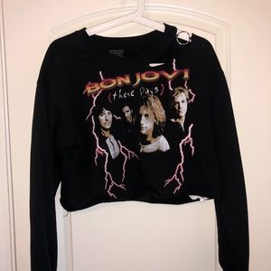 Vintage Bon Jovi cropped crewneck sweater